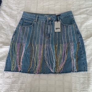 top shop beaded mini skirt